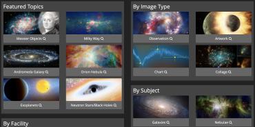 Screen shot of different images from Astropix website