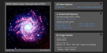 Screen shot from Astropix website