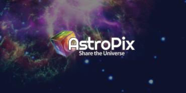 AstroPix logo with Crab Nebula image in background