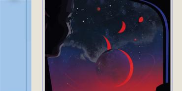 A cropped portion of the TRAPPIST-1 Exoplanet Travel Bureau poster