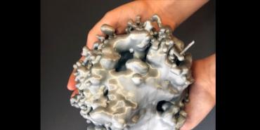 3D object in silver gold tones