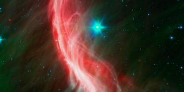 Zeta Ophiuchi - Shock around a giant star when winds from the star heat up - Spritzer Infrared