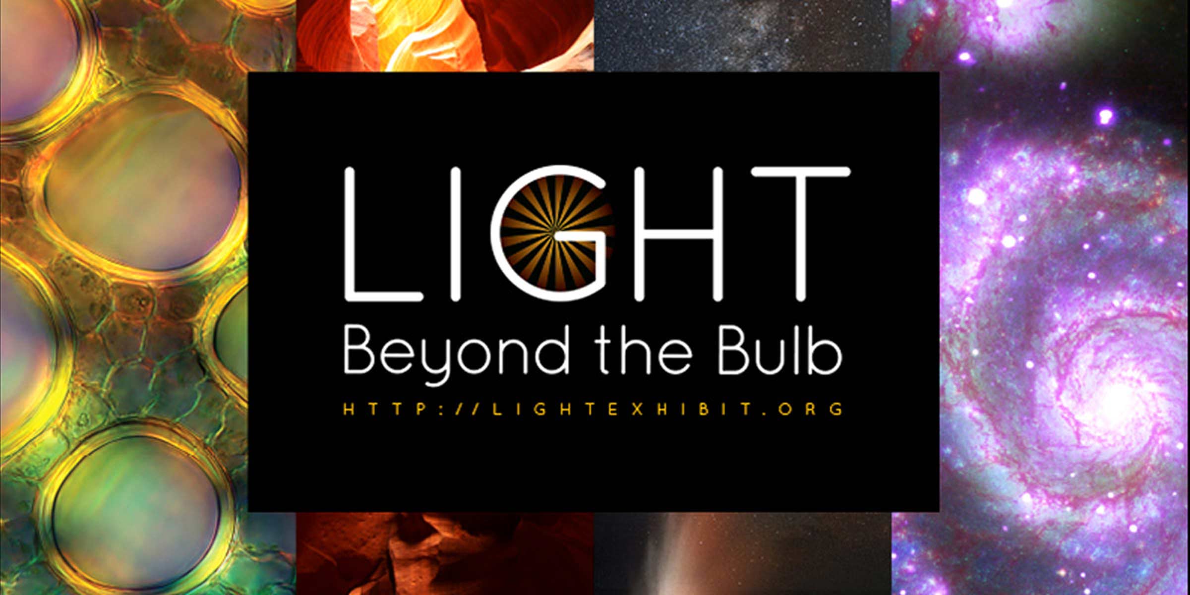 Light Beyond the Lighbulb logo surrounded by images