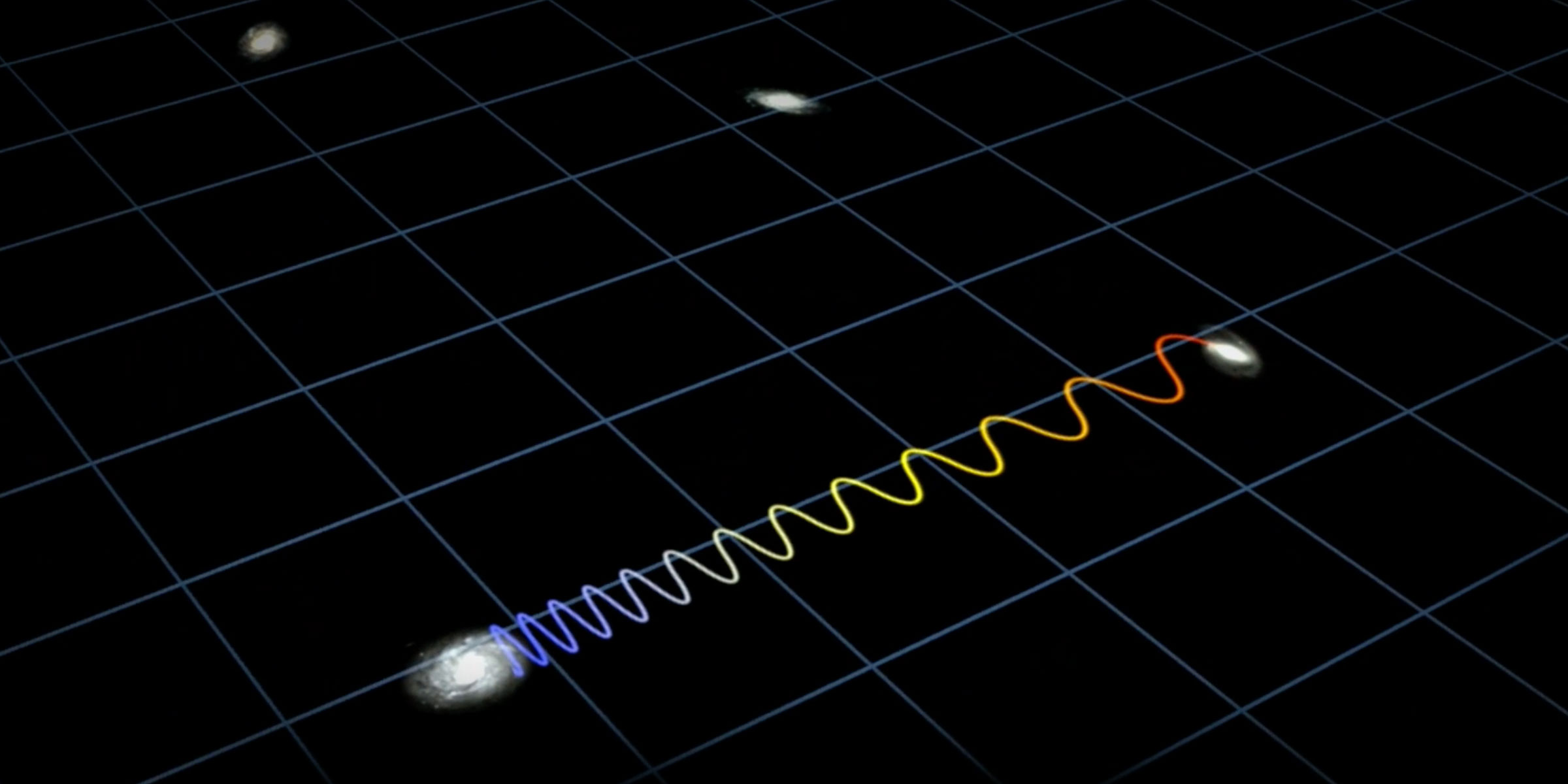 Light being stretched as the universe expands