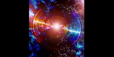 Colorful rings representing sound waves