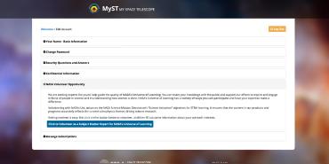 Screen shot of MyST Database