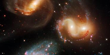 Stephan's Quintet, A group of galaxies Hubble (visible/infrared)