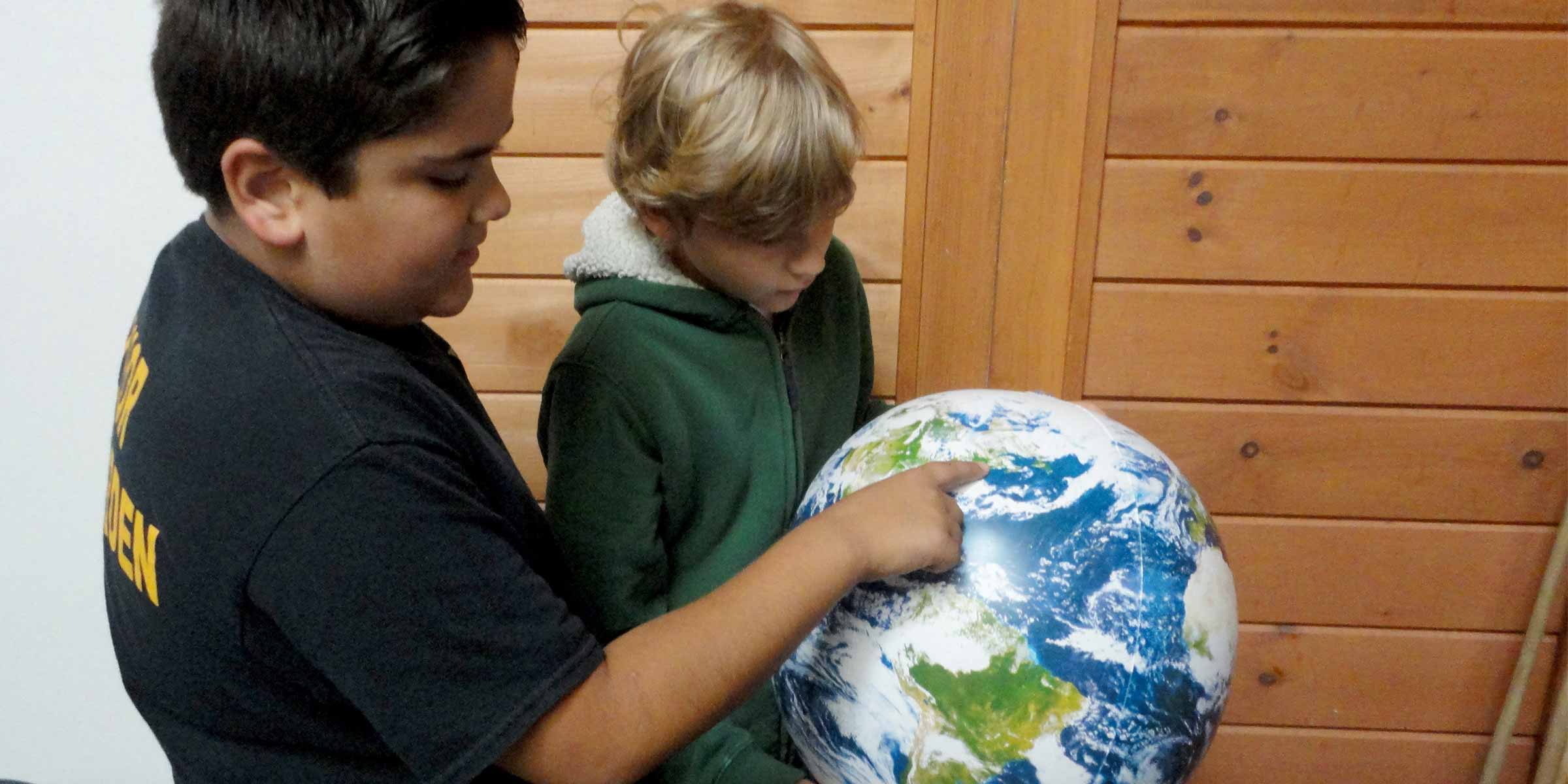 Hands-on activity using a globe of Earth