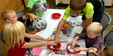 Children engaged in a hands on activity